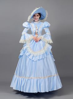 Comfortable high quality satin overdress,Shaken up shoelace around neckline,Hooks on corset down the front Gothic Victorian Dresses, Long Sleeve Vintage Dresses, Baroque Dress, Masquerade Ball Gown, Style Types, Prom Long, Party Dresses Online, Satin Long Sleeve, Ruffles Fashion