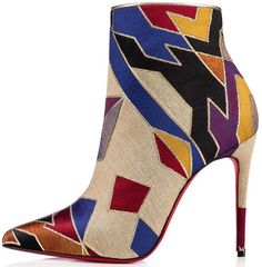 Christian Louboutin's slender So Kate silhouette sports a dramatic arch leading to a pointed toe, giving these 100mm stiletto ankle boots a sophisticated and dramatic look How To Wear Ankle Boots, Multicolor Shoes, Statement Heels, Statement Shoes, Red Louboutin, So Kate, Fancy Shoes, Stylish Boots, Fashion 101