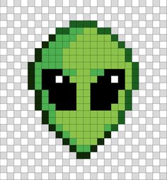 alien pixel art cross stitch green weird funny grid voxel beads pattern free Simple 8 Bit Pixel Art, Alien Perler Pattern, Green Cross Stitch Pattern, Alien Bead Pattern, Creative Pixel Art, Cute And Easy Pixel Art, Picsel Art Easy Cute, Pixel Art 15x15 Grid, Pixel Easy Art