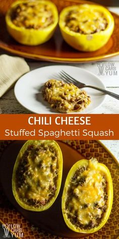 stuffed spaghetti squash is an easy and healthy dinner recipe that's ready in under 30 minutes