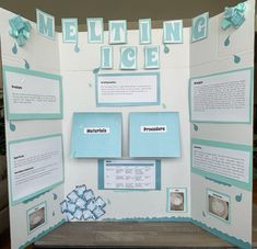 a bulletin board with information about melting ice