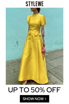 Fitted Short Sleeve Maxi Dress In Solid Color, Yellow Solid Color A-line Midi Dress, Yellow A-line Midi Dress Solid Color, Fitted Solid Color Dress With Short Sleeves, Short Sleeve Solid Color Shift Maxi Dress, Fitted Maxi Dress For Summer Workwear, Fitted Midi Dress With Pockets For Summer, Fitted Casual Maxi Dress With Pockets, Yellow Short Sleeve Solid Midi Dress