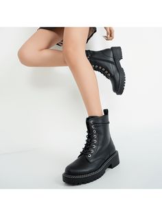 ✔Women's combat boots are crafted from superior synthetic leather using pure handmade, ensuring your comfort.
✔Classic round toe ladies synthetic leather ankle boots feature lace-up closure for a stylish look.
✔Women's low heel short booties come with a durable TPR non-slip rubber sole that guarantees comfortable walking..
✔The fashionable women's ankle boots with a friendly lining won't harm your skin, and the soft insole ensures relaxation with every step.
✔These fall ankle booties can complem Ankle Boots Low Heel, Women's Combat Boots, Boots Low Heel, Short Booties, Womens Low Heels, Womens Combat Boots, Women's Ankle Boots, Boots Women Fashion, Lace Up Booties