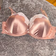 Simply Gorgeous Color, Between Like A Cream And A Nude With White Lace Embroidered Underwire Cups From Parfait. Adjustable Straps Are Half Satin. Couple Of White Little Buttons On Front Are Just For The Aesthetic, Non Functional. Stretchy Only On The Back. Hand Washing Suggested. Us Size 38 Ff. Excellent Like New Condition. Never Worn, Only Tried On. Satin Bras, Satin Bra, Cute Lingerie, Pretty Lingerie, Bra And Panty Sets, Bras And Panties, Lace Bra, Cream White, Hand Washing