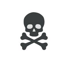 a skull and crossbones symbol on a white background