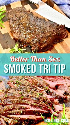 Smoked Tri Tip Recipe, Tri Tip Recipe, Tri Tip Steak Recipes, Tritip Recipes, Smoked Tri Tip, Cooking Tri Tip, Beef Tri Tip, Traeger Grill Recipes, Pellet Grill Recipes