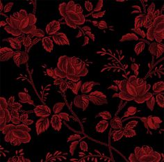 red roses on black background with white outlines