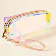 Unique Style Wristlet See Through Make Up Toiletry Pouch Handbag Size : 7.25" X 3.8" X 2.75" Wristlet Size : 6.6" L / Detachable Material : 100% Tpu Zipper Closure Transparent Makeup Bag M 5313 B Clear Rectangular Bag With Zipper Pouch, Clear Rectangular Bags With Zipper Pouch, Rectangular Clear Bag With Zipper Pouch, Clear Rectangular Cosmetic Bag With Strap, Trendy Rectangular Cosmetic Bag, Clear Zipper Pouch Cosmetic Bag, Trendy Clear Bags For Personal Use, Portable Rectangular Pouch, Clear Pouch Cosmetic Bag As Gift