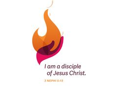 the words i am a disciples of jesus christ are shown in orange and pink on a white background