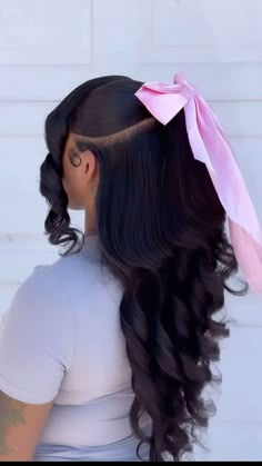 Frontal Hairstyles With Bows, 2 Curls In The Front With Ponytail, Easy Braids With Weave, Hair Styles For Bday, Hair Styles Barbie, Synthetic Ponytail Hairstyles, Mom And Daughter Hairstyles, Quick Weave Hairstyles With Braids, Hairstyles For 13th Birthday