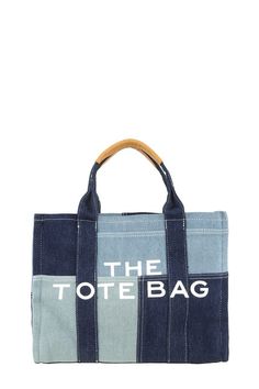 The Tote Denim Crossbody Bag13"(L) x 4"(W) x 10.5"(H) On-the-go Denim Blue Shoulder Bag, Denim Blue Shoulder Bag For On-the-go, On-the-go Denim Blue Denim Shoulder Bag, Rectangular Denim Bag For Everyday Use, Rectangular Denim Bag For On-the-go, Denim Tote Shoulder Bag For On-the-go, Blue Denim Tote Canvas Bag, Denim Blue Canvas Bag For On-the-go, Tan Cotton Bags For Daily Use