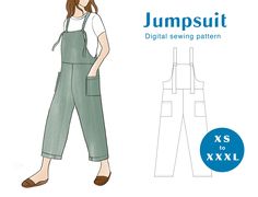 the jumpsuit sewing pattern is available for all ages and sizes, including children's overalls