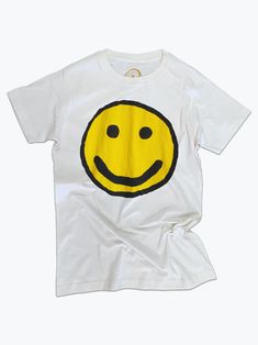 Sign up for notifications on this item to be notified as soon as these are in stock. Our favorite super soft organic tee that started the circle tees! These hand drawn smiley tees are what we simplified and made the circle tee. Fits true to size. We tell people these are the best fitting tees around. They are not boxy, super long or weird fitting. Thinner material than typical heavy cheap merch t-shirts, these shirts get better the more you wear and wash them. They are unwashed, so as with all cotton garments, there will be some slight shrinkage. 100% organic cotton, natural unbleached color. Printed in the low desert with thin waterbased ink by Windmill City Screen Printing. PLEASE NOTE: THIS IS NOT A BRIGHT WHITE SHIRT, IT IS A NATURAL, UNBLEACHED COTTON. (off-white) SIZE SPECS XS Small