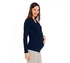 Look polished and put-together throughout your pregnancy and beyond in this perfectly draped, nursing-friendly top. From Blooming Women. Versatile Nursing-friendly Tops For Layering, Versatile Nursing Friendly Tops For Maternity Wear, Versatile Nursing Friendly Maternity Top, Fitted Maternity Tops, Stretch Long Sleeve Maternity Tops, Fitted Long Sleeve Maternity Tops, Stretch Nursing Friendly Tops, Maternity Nightgown, Nursing Friendly Tops