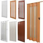 six different types of sliding doors on white background