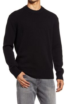 Luxuriously soft and endlessly versatile, this crewneck sweater is knit from soft cashmere yarns you'll appreciate from the work week to the weekend. 25" length ( size Medium) Crewneck Long sleeves with ribbed cuffs 100% cashmere Dry clean Imported Everyday Cashmere Sweater With Ribbed Collar, Everyday Cashmere Sweater With Ribbed Cuffs, Cozy Cashmere Sweater With Ribbed Neckline, Everyday Wool Sweater With Ribbed Cuffs, Everyday Cashmere Crew Neck Sweater, Everyday Wool Sweater With Ribbed Collar, Relaxed Fit Cashmere Sweater With Ribbed Neckline, Cashmere Crew Neck Sweater With Ribbed Collar, Cashmere Sweater With Ribbed Crew Neck