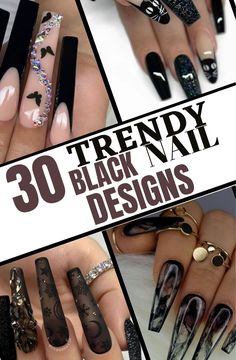 Looking for trendy black nail ideas? This pin is for you. Cone and try these trendy black nail ideas and you'll love them. These nails are beautiful and trendy. If you like trendy black nails then this pin is for you. Acrylic Nail Designs Coffin Black, Nail Designs Coffin Black, Black And White Coffin Nail Ideas, Trendy Black Nail Designs, Unique Acrylic Nail Designs, Acrylic Nail Designs Coffin