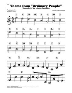 sheet music with the words theme from ordinary people