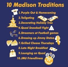 the 10 madison traditionss are featured in this poster