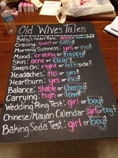 a blackboard with writing on it that says old wives tales and other things to do