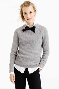 GAYLE TIE-NECK SWEATER - Cozy Fall Favorites and Holiday Gift Ideas from J.Crew - Poor Little It Girl Vintage Sweaters, Womens Fashion Trends, Outfits Casuales, Autumn Winter Fashion, Long Sleeve Sweater, Bow Tie, Neck Sweater, Winter Fashion, J Crew