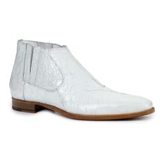 Mauri Shoes 4780 Men's Body Alligator White Boots (MA4414)-AmbrogioShoes White Alligator, Alligator Dress Shoes, White Dress Shoes, Crocodile Shoes, Botas Chelsea, Bit Loafers, Italy Art, Slip On Boots, Leather High Tops