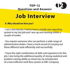 a job interview is shown in this poster