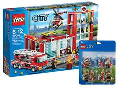 the lego city fire station is in its box