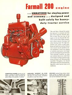 an advertisement for the farmall 20 engine, with instructions on how to use it