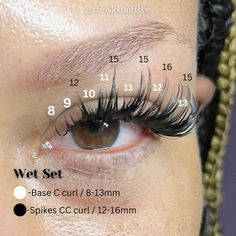 Lash Tech @corailbeautybar Wet Set Lash Mapping, Lash Tech Goals, Wet Lash Extensions Map, Wet Set Lash Map, Wet Lash Map, Wet Set Lashes, Esthetician Tips, Eyelash Tech, Lash Ideas