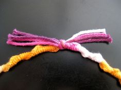 a piece of yarn that has been tied together