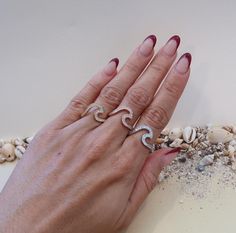 - Sterling silver adjustable CZ wave rings with Opal, CZ's or Koa Wood - Rhodium plated Serling silver and rose gold over sterling silver  -Choose between Opal, Cubic Zirconias and Koa Wood  - Adjustable and can fit any finger  -Can even be a toe ring as well  -Buy multiple and stack them  - comes with beautiful FREE organza gift pouches Wave Rings, Rings Sterling Silver, Koa Wood, Wave Ring, Toe Ring, Rings Simple, Toe Rings, Stackable Rings, Adjustable Rings