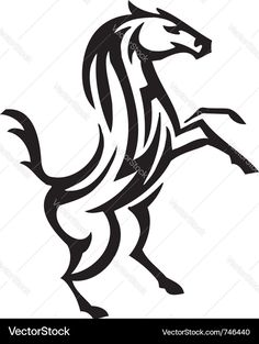 a black and white horse silhouette on a white background