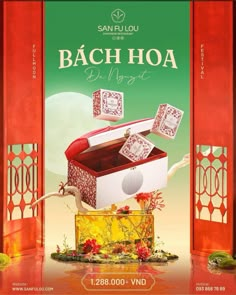 an advertisement for bach hoa tea night