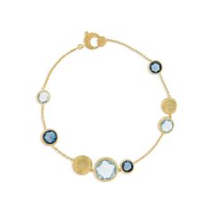 Marco Bicego Jewelry - 18K Yellow Gold and Mixed Blue Topaz Bracelet | Manfredi Jewels Marco Bicego Bracelet, Indian Sunset, Topaz Bracelet, Bracelet Inspired, Blue Topaz Bracelet, Gold Topaz, Marco Bicego, Italian Jewelry, Wedding Jewelry Bracelets