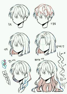 how to draw anime hair step by step