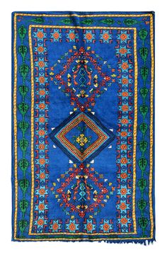 vintage latch hook rug kits Mexican Rugs, Mexican Rug, Rugs Vintage, Rug Blue, Vintage Moroccan Rugs, Vintage Mexican, Blue Vintage, Rugs And Carpet, Vintage Moroccan