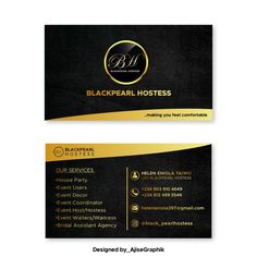 black and gold business card template