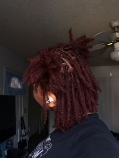 Locs With Real Hair, Locs Short Hairstyles For Women, Locs With Heart Part, 70-75 Locs, Died Locs Ideas, Locked Hairstyles Locs, Locs Dyed In The Back, Loc Dye Ideas Dark Skin