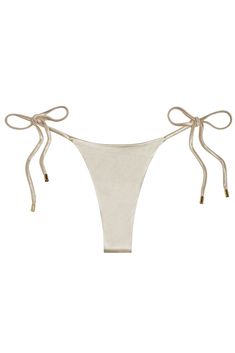 Feeling cheeky The Palma Bottom is shaped to flatter and accentuate your backside! This tie-sided triangle bikini bottom features small detailed gold hardware hanging from each tie and a custom fit each wear.Our founders curated a special swim collection in celebration of our 10 year anniversary by hand-selecting a luxurious, satin shiny fabric that exudes confidence with every wear. This exclusive material offers a subtly distinct fit, setting it apart from our signature recycled jersey fabric Unique Bikinis, Chic Swimsuit, Monday Swimwear, Pearl Beach, Swim Brands, Chevron Fabric, Brown Hair Balayage, Shiny Fabric, Summer Lookbook