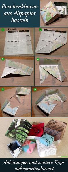 the instructions for how to make an origami book with pictures and text on it