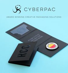 an award winning creative packaging solution for the company's logo and business card holder