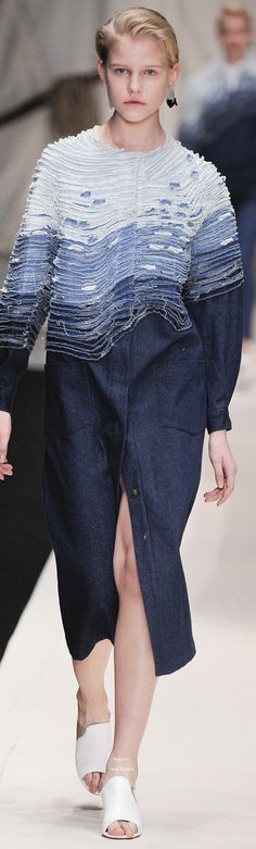 Alena Akhmadullina Collection Russia Spring 2016 “And the LORD said to Moses, “Go to the people and consecrate them today and tomorrow. Have them wash their clothes.” Exodus 19:10 Alena Akhmadullina, 2 Sisters, Denim Art, Fashion Couture, Denim Day