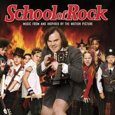 an album cover for school of rock music from and inspired by the motion picture,