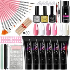 MOSKANY 15ml Poly Gel Nail Extension Kit UV Gel Polish with top and base coat Poly Gel, Gel Nail Extensions, Nail Art Pen, Led Nail Lamp, Art Pens, Nail Extensions, Base Coat, Uv Gel, Uv Led