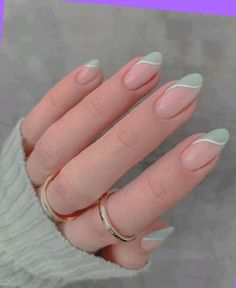 Colorful Gel Manicure, Nagellack Trends, Green Nail Designs, Easy Nails, Almond Nails Designs, Almond Acrylic Nails, Cute Gel Nails, Short Acrylic Nails Designs, Beach Nails