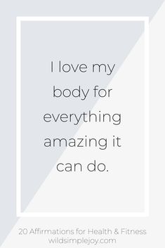 Joy Affirmations, Fitness Affirmations, Body Affirmations, Affirmations For Health, Healthy Affirmations, I Love My Body, Healthy Quotes, Endocannabinoid System, Health Affirmations