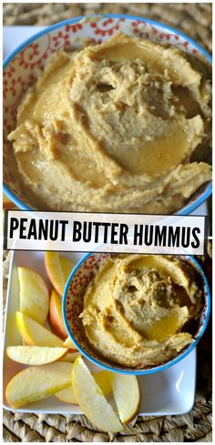 peanut butter hummus with apples on the side