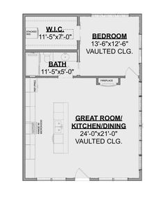 the floor plan for a two bedroom, one bathroom apartment with an attached living area