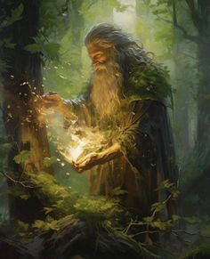 an image of a wizard in the forest